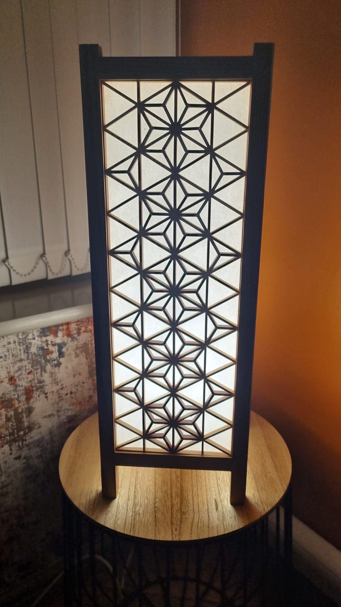 Handmade Japanese Kumiko Lamp, Wooden Andon Lantern - Etsy