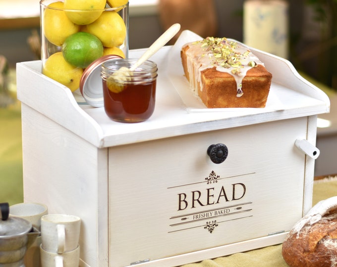 Vintage Bread Box, Roll Top Wood Bread Box, Breadbox Etsy