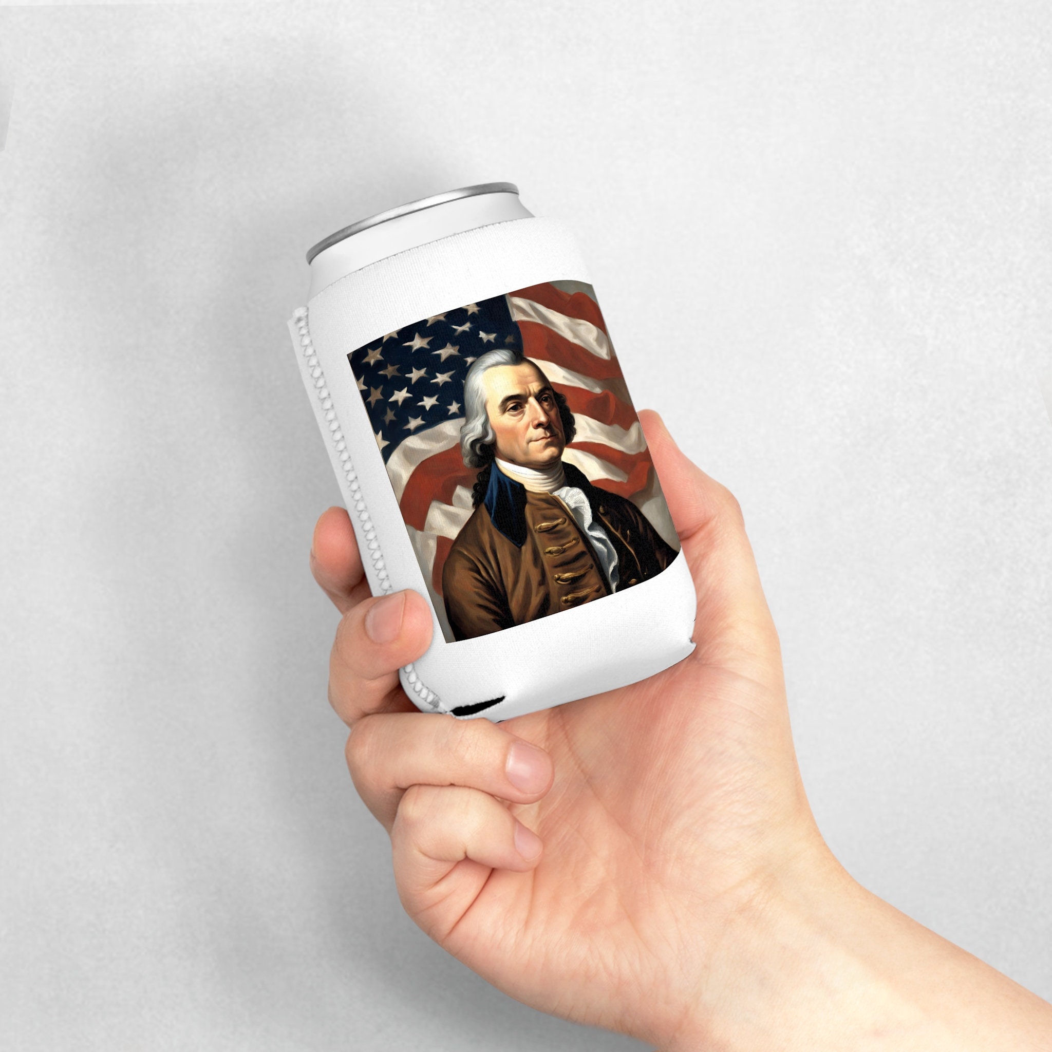 Famous American quote | Sam Adams | "Let no man thirst for good beer" | can cooler sleeve