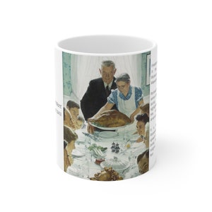 Freedom from Want, by Norman Rockwell | Celebrate American Art | Ceramic Mug 11oz