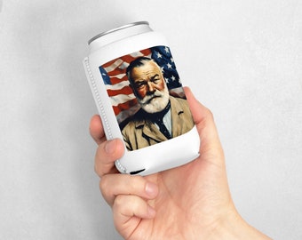 Famous American quote | Ernest Hemingway | &quot;Always do sober what you said you&#39;d do drunk. That&#39;ll teach you&quot; | can cooler sleeve