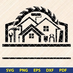 House Repair Builder SVG, House Repair svg, Repair Tools svg, Construction svg, Builder svg, Repairman svg [EP-23]