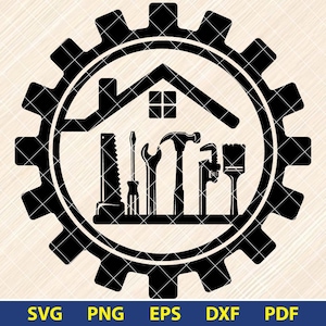 House Repair Builder SVG, House Repair svg, Repair Tools svg, Construction svg, Builder svg, Repairman svg [EP-24]