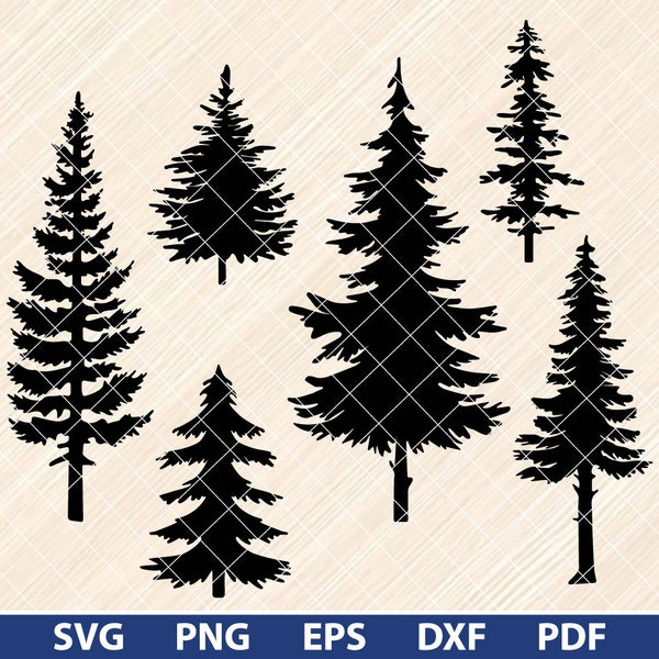 Pine Trees SVG, Forest svg bundle, Tree Line svg, Christmas Tree svg, Pine Tree Silhouette, Trees Vector (EP-01)