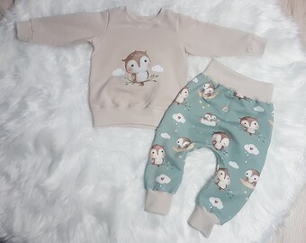 Handmade Kleidungsset "Eule" Für Kinder Babys