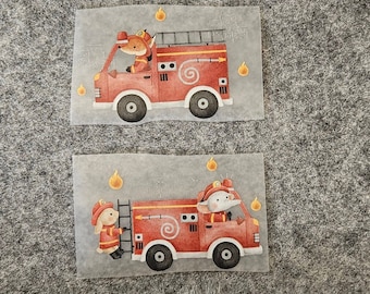 Iron-on patch firefighter animals