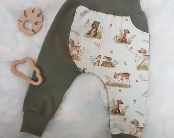 Handmade pants *khaki forest animals