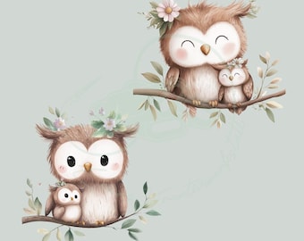 Iron-on transfer flower owl