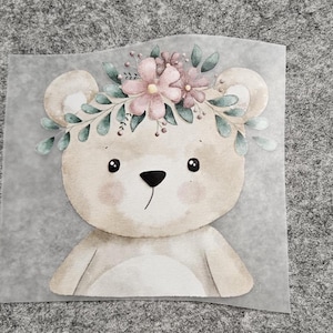 Bügelbild Blumenbär