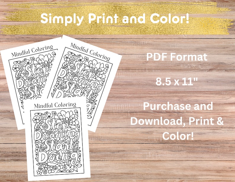 Mindful Coloring Pages for Kids, Inspirational Coloring Sheets, Printable Coloring Pages, PDF