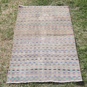 Turkish Rug, Small Rugs, Vintage Rug, Antique Rug, Rugs For Kitchen, 2.1x3.5 ft Beige Rug, Cool Rug, Small Turkish Rug,