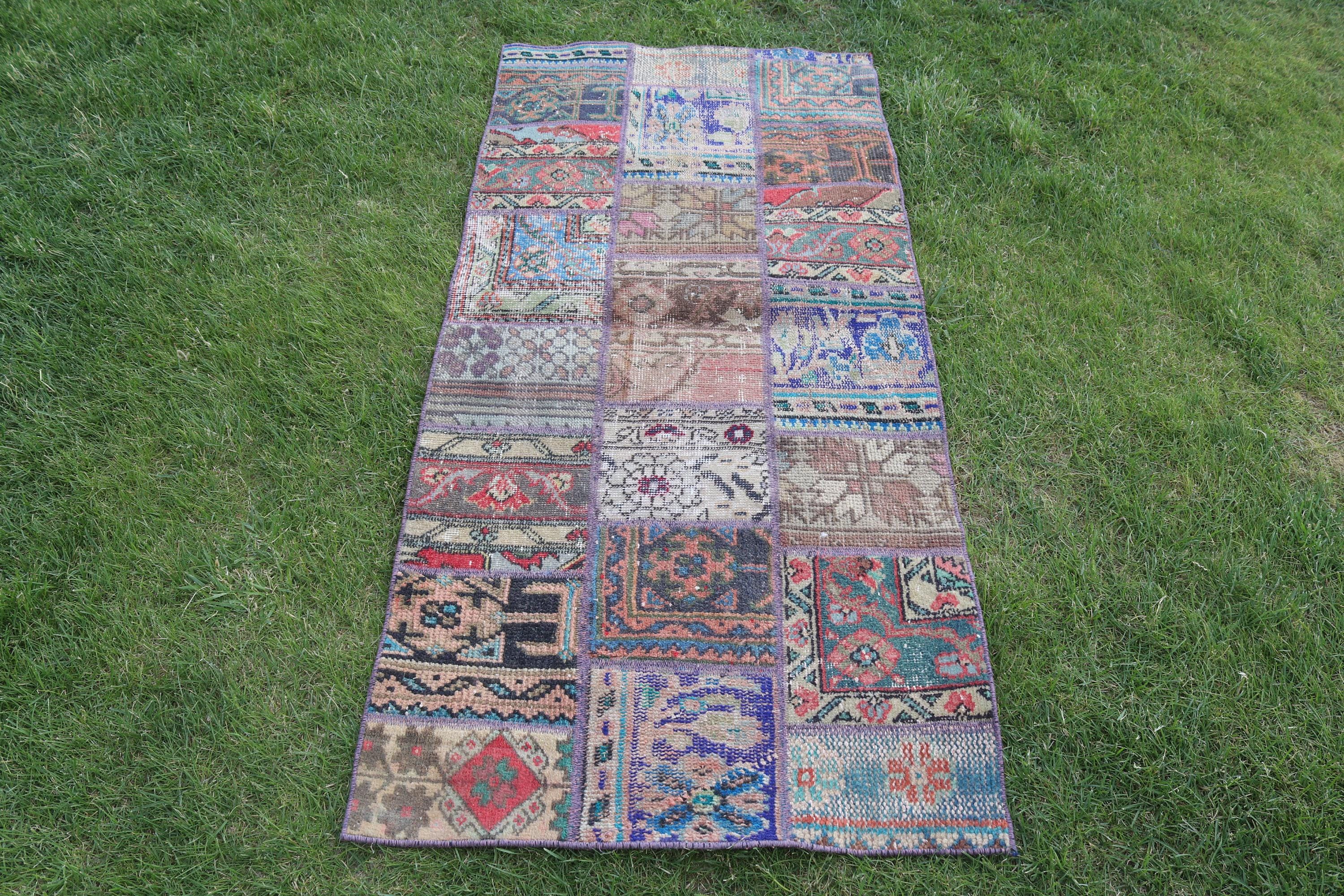 Patchwork Turkish Rug, Vintage Area Rug, Handmade Carpet, Home