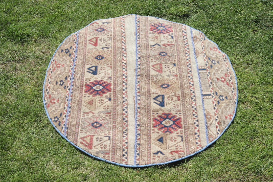 Vintage Rug, 4x4 Small Rug, Turkish Rug, Anatolian Rug, Rugs for Entry ...