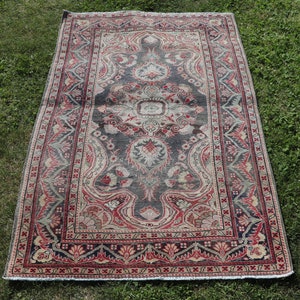 Turkish Rug, Vintage Rug, Small Rug, Antique Rugs, Rugs For Bedroom, 2.9x4.7 ft Brown Rug, Anatolian Rug, Personalized Door Mat Rug,