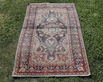 2x4インチの小さなラグ、トルコラグ、ヴィンテージラグ、アナトリアン