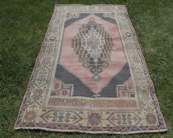 Vintage Rug, Turkish Rug, Area Rug, Oushak Rug, Rugs For Living Room, 4.2x8.3 ft Orange Rug, Vintage Anatolian Wool Rug, Turkish Area Rug,