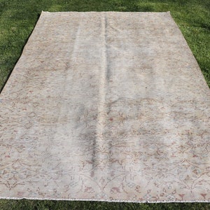 Vintage Rug, Large Rug, Turkish Rug, Anatolian Rug, Rugs For Living Room, 5.6x8.8 ft Beige Rug, Antique Rugs, Large Vintage Rug,
