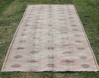 Turkish Rug, Area Rug, Vintage Rug, Oushak Rugs, Rugs For Kitchen, 4.7x7.4 ft Beige Rug, Antique Rug, Boho Area Rug,