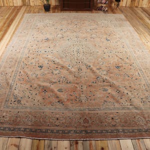 Vintage-Übergröße-Teppich 3 x 4 m, Oushak-Braun, authentischer türkischer Wollteppich