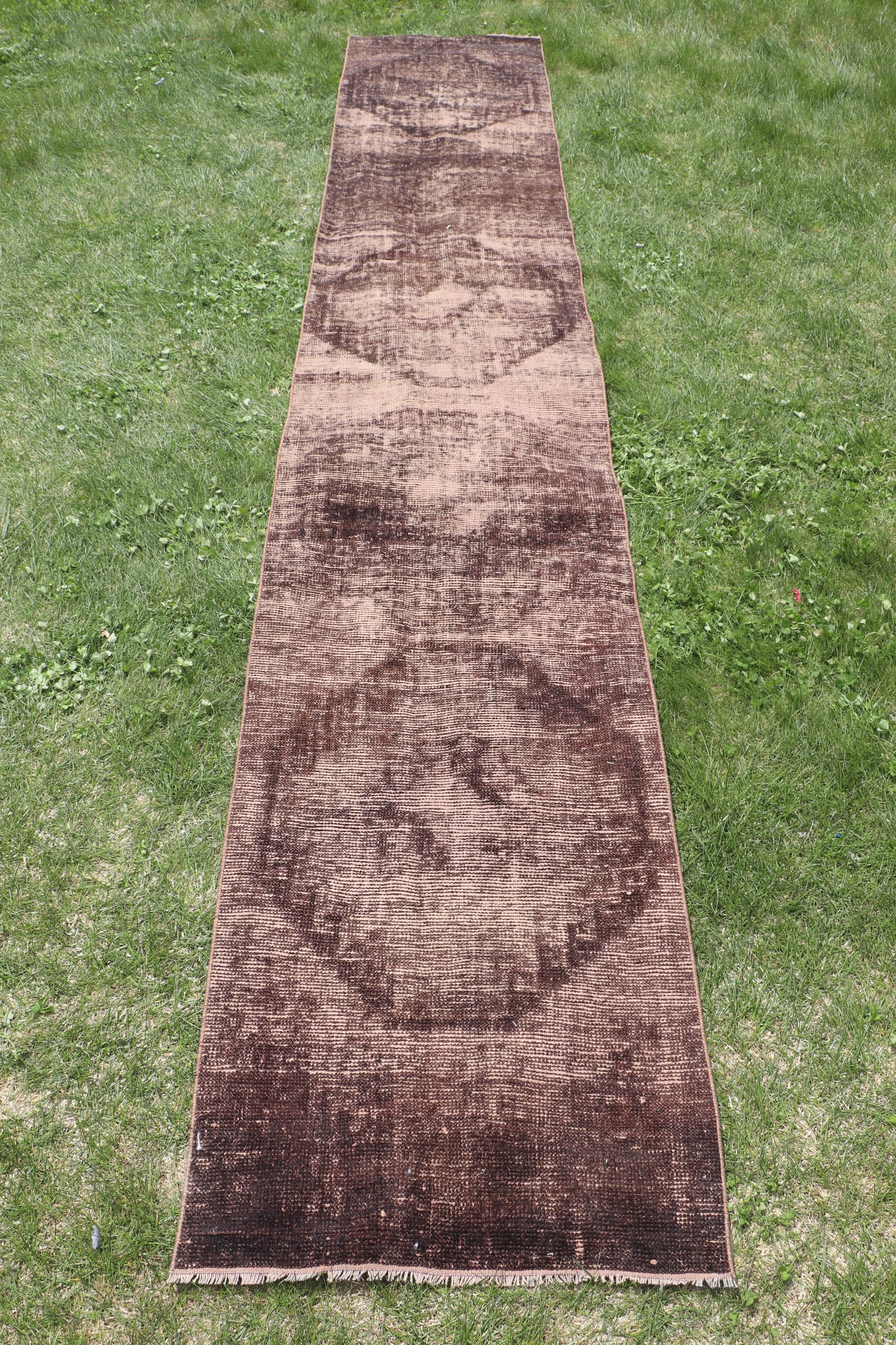 ヴィンテージ　トルコラグ　ランナー 50.5×135ランナーラグ ネイビー×ベージュ トルコヴィンテージラグ