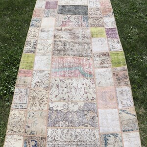 Vintage Rug, Turkish Rug, Patchwork Rug, 3x9 Runner Rug, Anatolian Rugs, Rugs For Hallway, 3.4x9.4 ft Beige Rug, Authentic Turkish Rug,