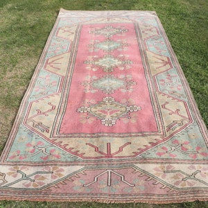 Vintage Rug, Turkish Rug, Large Rug, Anatolian Rugs, Rugs For Living Room, 4.4x9.4 ft Red Rug, Cool Rug, Large Wool Rug,