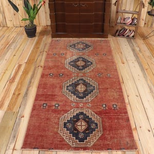 1,2x1,8 m vintage accentmatta, turkisk röd ikatmatta