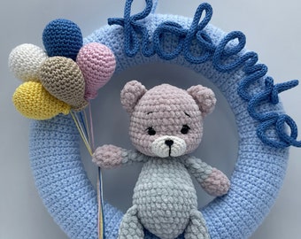 Fiocco Nascita Personalizzato con Nome, Fiocco Nascita, Fiocco Nascita Personalizzato All'uncinetto, Ghirlanda Con Nome, Annuncio Nascita, Baby Shower