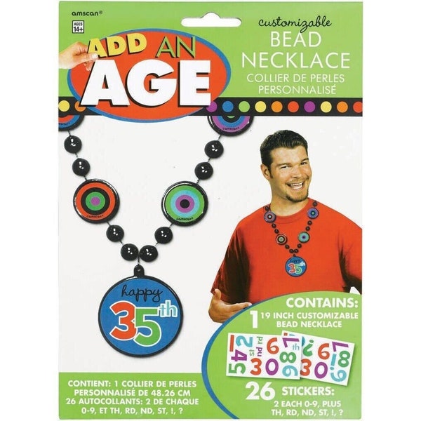 Add An Age Customizable Bead Necklace Happy Birthday Party Essential Favor Novelty Joke Gift Decor Keepsake