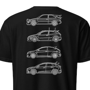 T-shirt a maniche corte con grafica personalizzata Evolution of the RS Edition Car