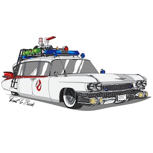 Ghostbusters Ecto 1 Custom Graphics Poster
