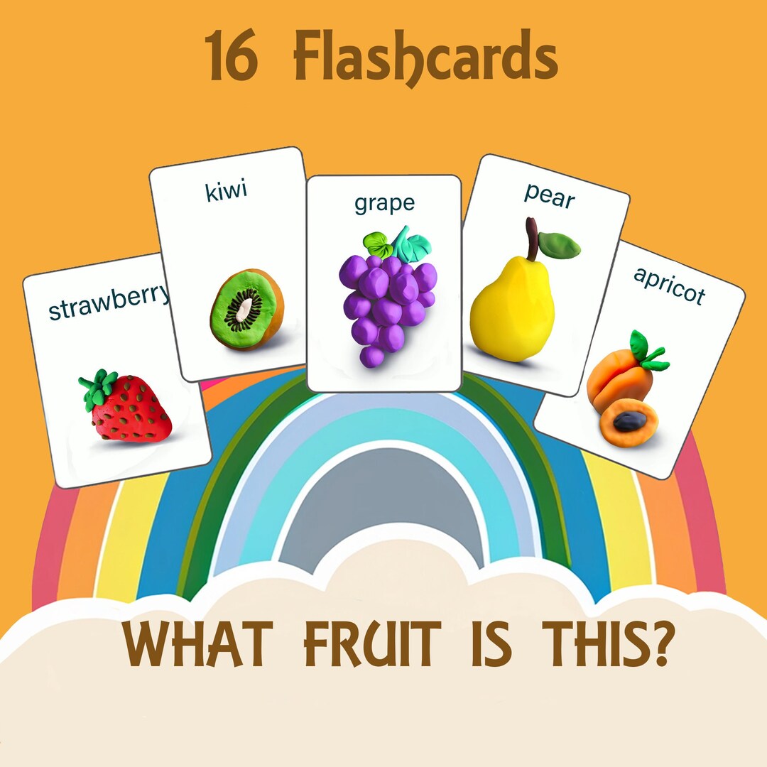 Flash Cards Fruits for Kids Cards Kindergarten Cards for Preschoolers