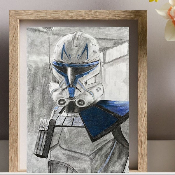 Captain Rex Star Wars Drawing with background - PDF Download - The Clone Wars