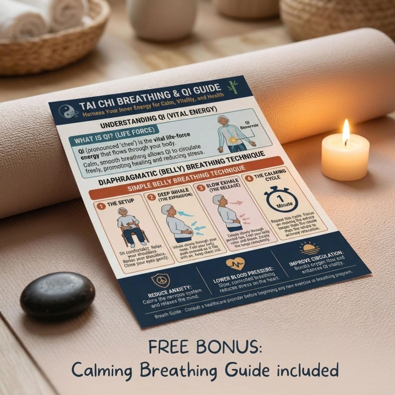 Tai Chi Walking for Women, Printable Balance Exercises, Senior Fitness Digital Download, Low Impact Cardio Workout Guide PDF, Wellness Gift image 11