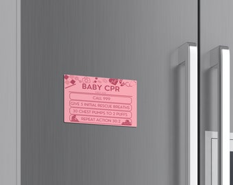 CPR: Postcard Fridge Magnet, First Aid, Baby Shower Gift, Kitchen Decor, Medical Theme, Unique Magnet