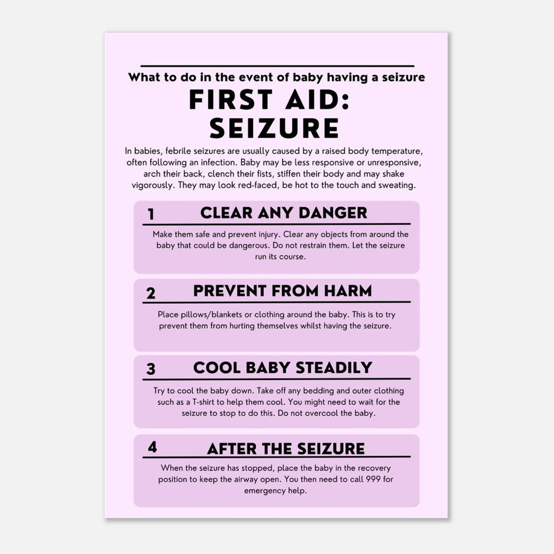 Baby Seizure First Aid Pastel Print: UK Emergency Guide