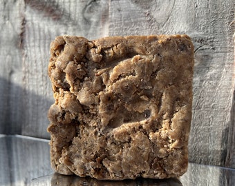 Raw African Black Soap Bar From Ghana - 100% Natural Organic Unrefined For Body - Face - Skin - Hair