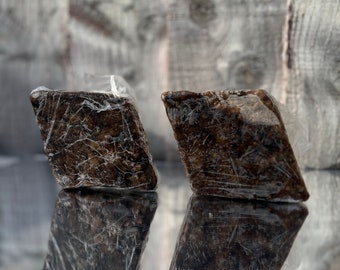 Raw African Black Soap Bar From Ghana - Diamond Shaped Soap - 100% Natural Organic Unrefined For Body - Face - Skin - Hair