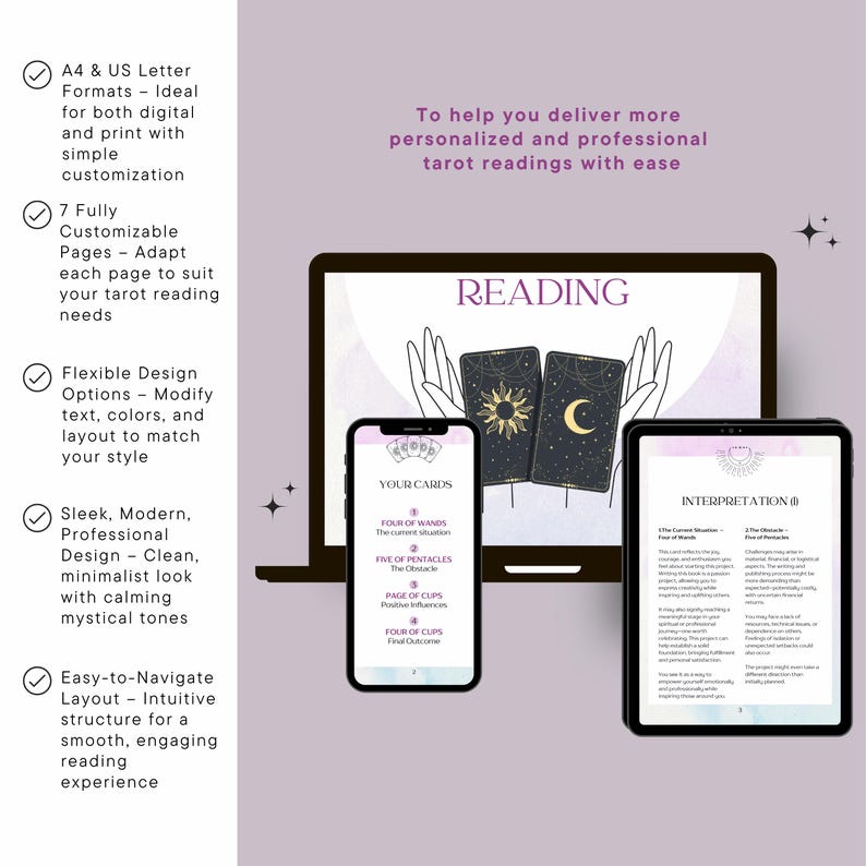 Editable Tarot
Tarot Reader Templates
Tarot Reading Template
Canva Template for Tarot Cards
Tarot Reading Canva Template
Tarot Email Reading Template Canva
Tarot Business Templates
Tarot Workbook
Tarot Templates
Tarot Reading Pdf
Tarot Spread Printable
Tarot Digital Products
Tarot and Oracle Card