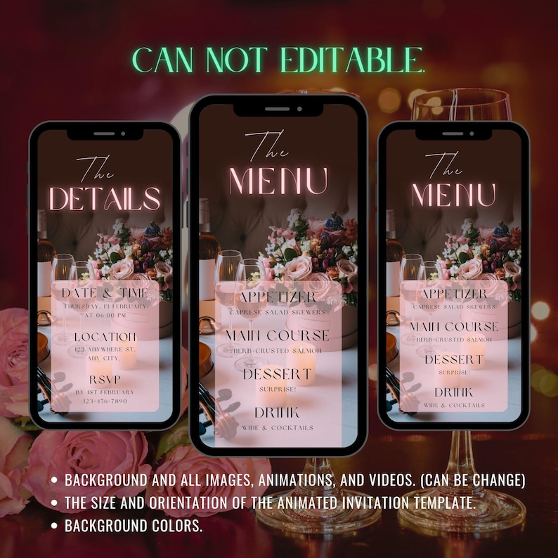 Animated Date Night Invitation Template: Editable Video Invite (canva ...