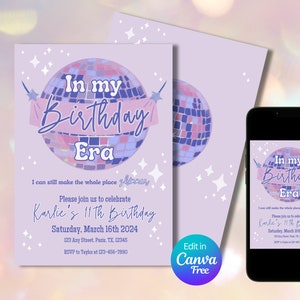 In My Birthday Era | Girl Birthday Invitation | Birthday Era Invitation Template | Eras Party Invite