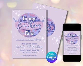In My Birthday Era | Girl Birthday Invitation | Birthday Era Invitation Template | Eras Party Invite
