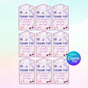 Birthday Era Swiftie Icon Party Thank You Gift Tags| Girl Birthday Decorations | Birthday Era gift tagTemplate | Eras Party thank you tags