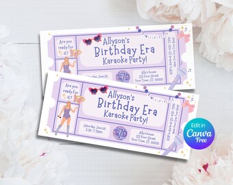 In My Birthday Era TS Ticket Invitation | Girl Birthday Invitation | Birthday Era Invitation Template | Eras Party Invite