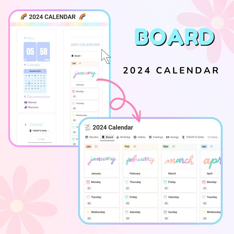 NOTION 2024 Calendar Emotion Tracking Calendar Mood Diary Etsy