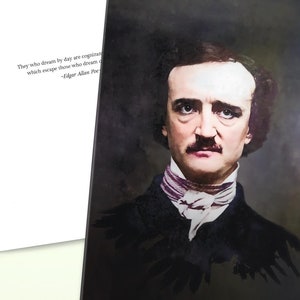 Tarjeta de felicitación de EA Poe [fuera de EE. UU.] Paquete de 10 tarjetas / Sobres premium / Envíos a todo el mundo [consulte la lista separada para EE. UU./Canadá]