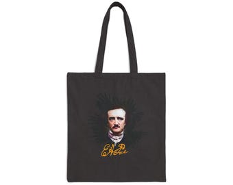 Edgar Allan Poe Canvas Tote Bag | The Raven 100% Cotton Carrier
