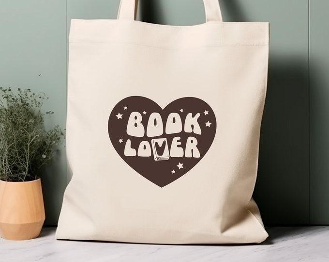 Sac fourre-tout 100% coton, amateur de livres. Cadeau livresque. Sac shopping écolo, sac pour la vie