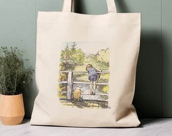 Winnie the Pooh Tote Bag. 100% Cotton Eco-friendly aesthetic shopping bag, bag for life