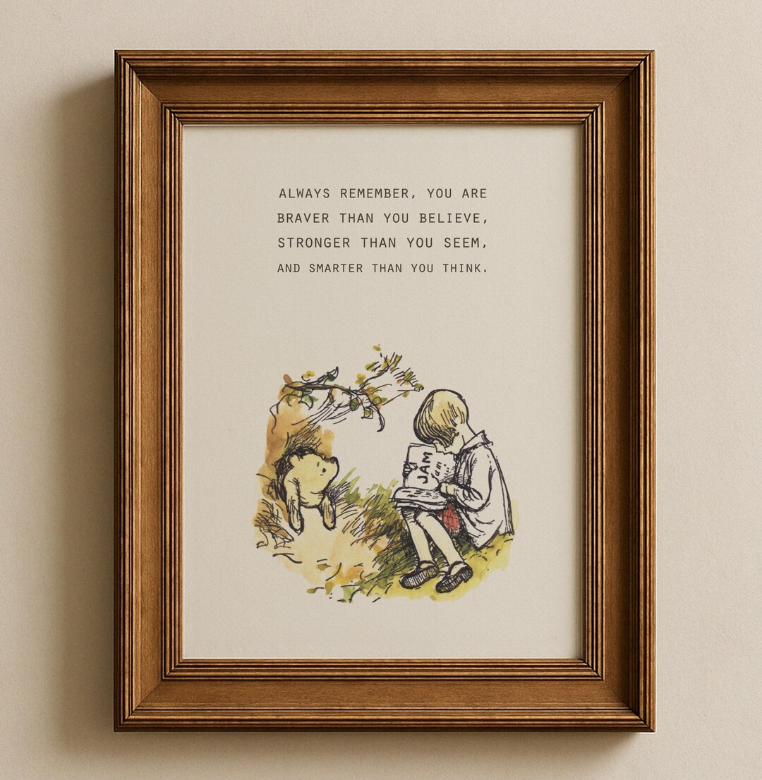 Winnie the Pooh Quote Print, Digital Download Wall Art, Nursery Decor ...